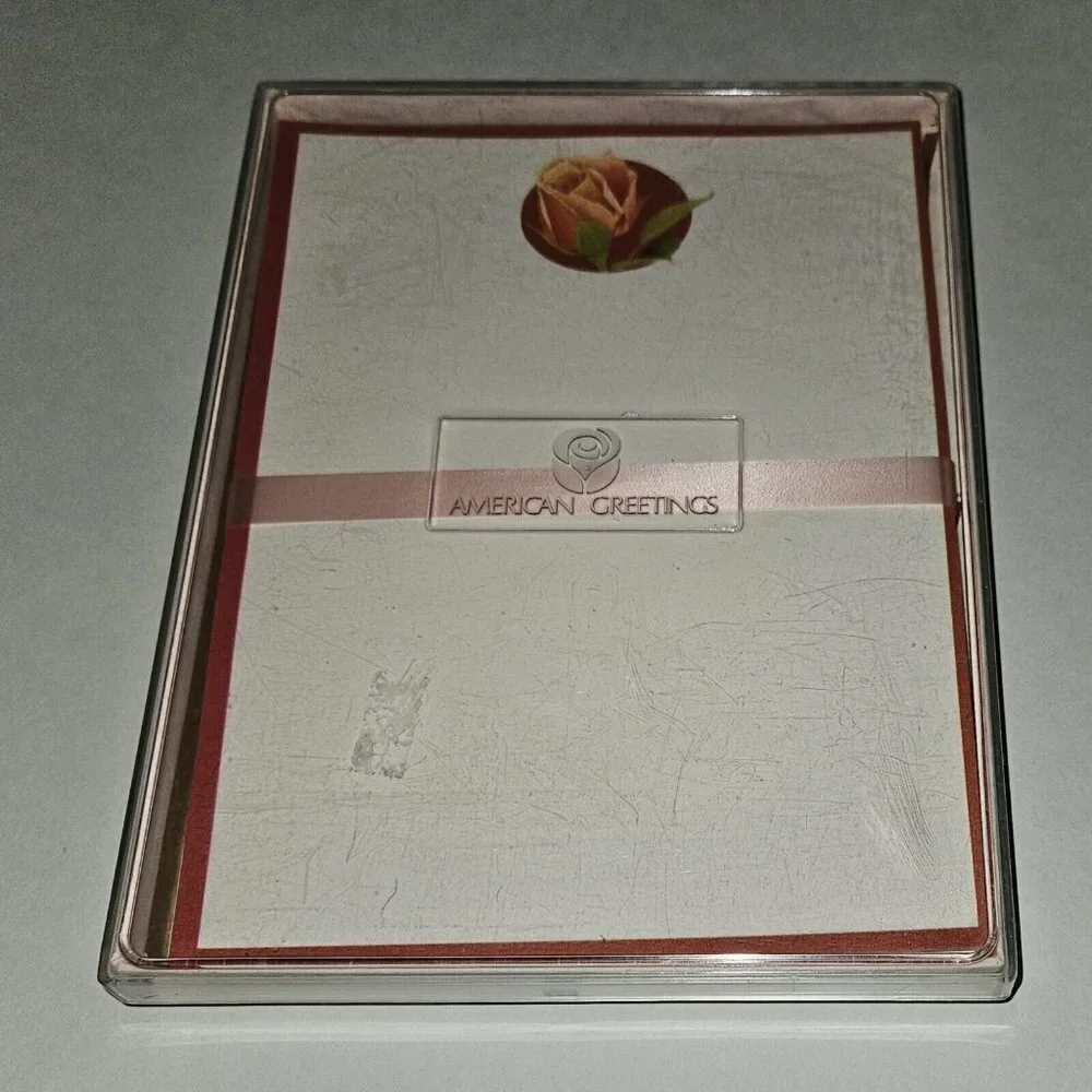 VTG American Greetings Rose Stationery Decorated Plain Sheets Envelopes Lot READ